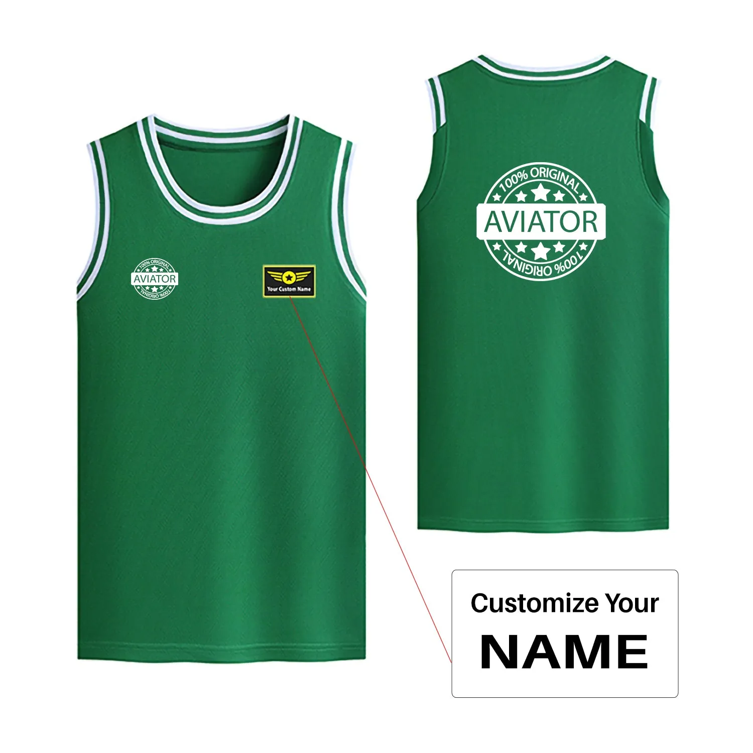 0 Original Aviator Designed Basketball Style Sports Tank Tops