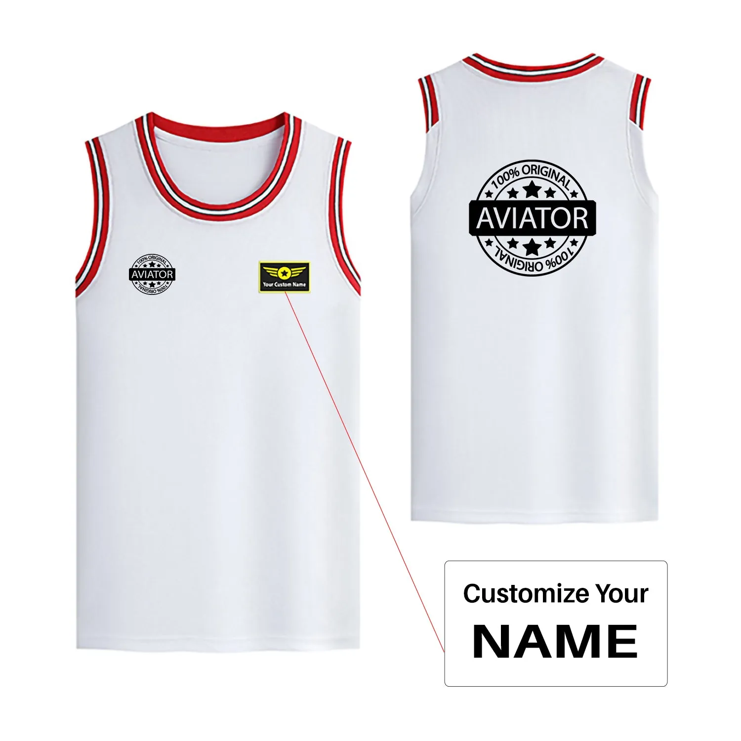 0 Original Aviator Designed Basketball Style Sports Tank Tops