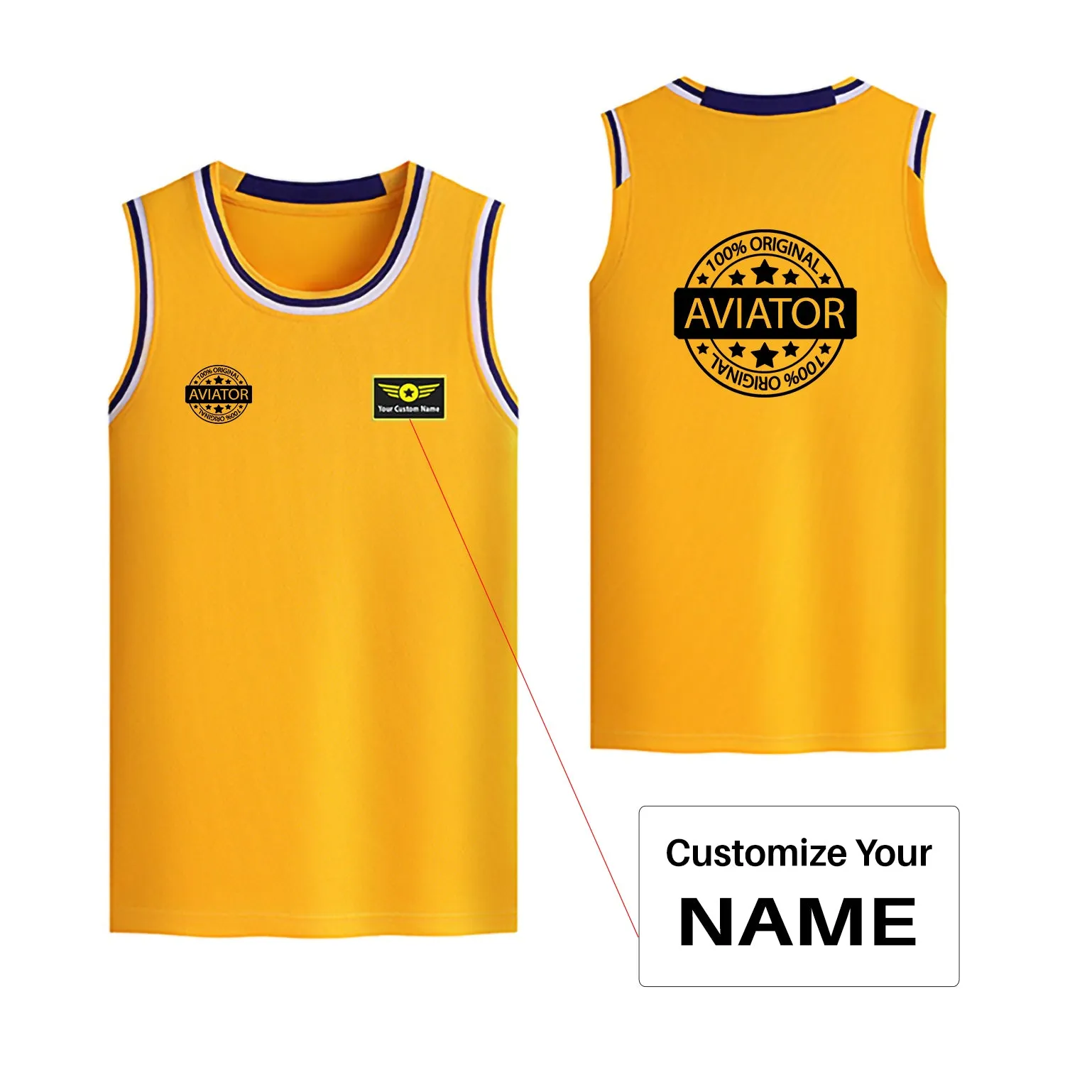 0 Original Aviator Designed Basketball Style Sports Tank Tops