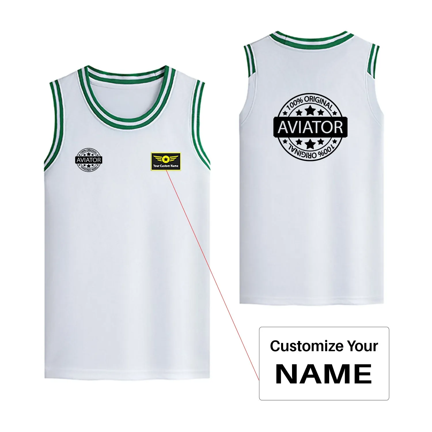 0 Original Aviator Designed Basketball Style Sports Tank Tops