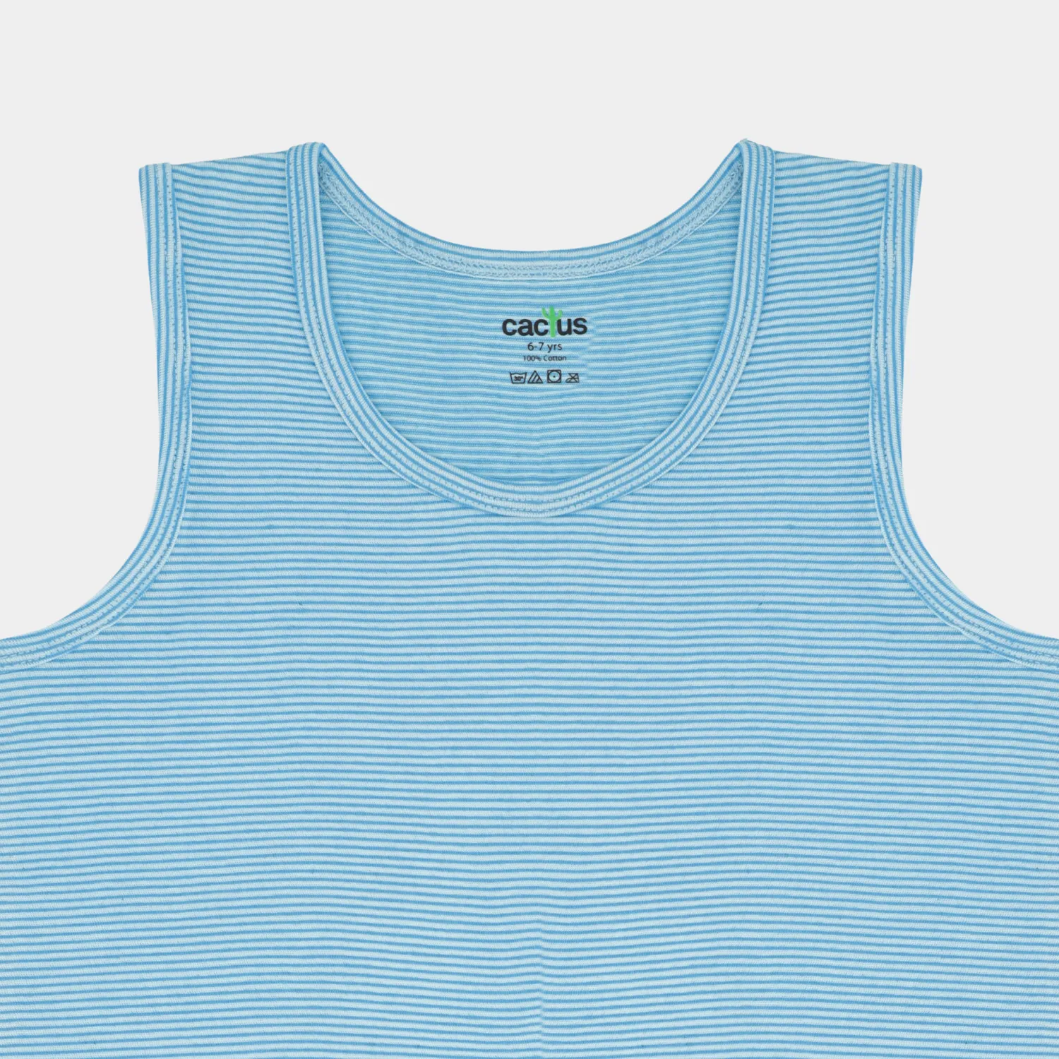 2pk Pure Cotton Blue Vests