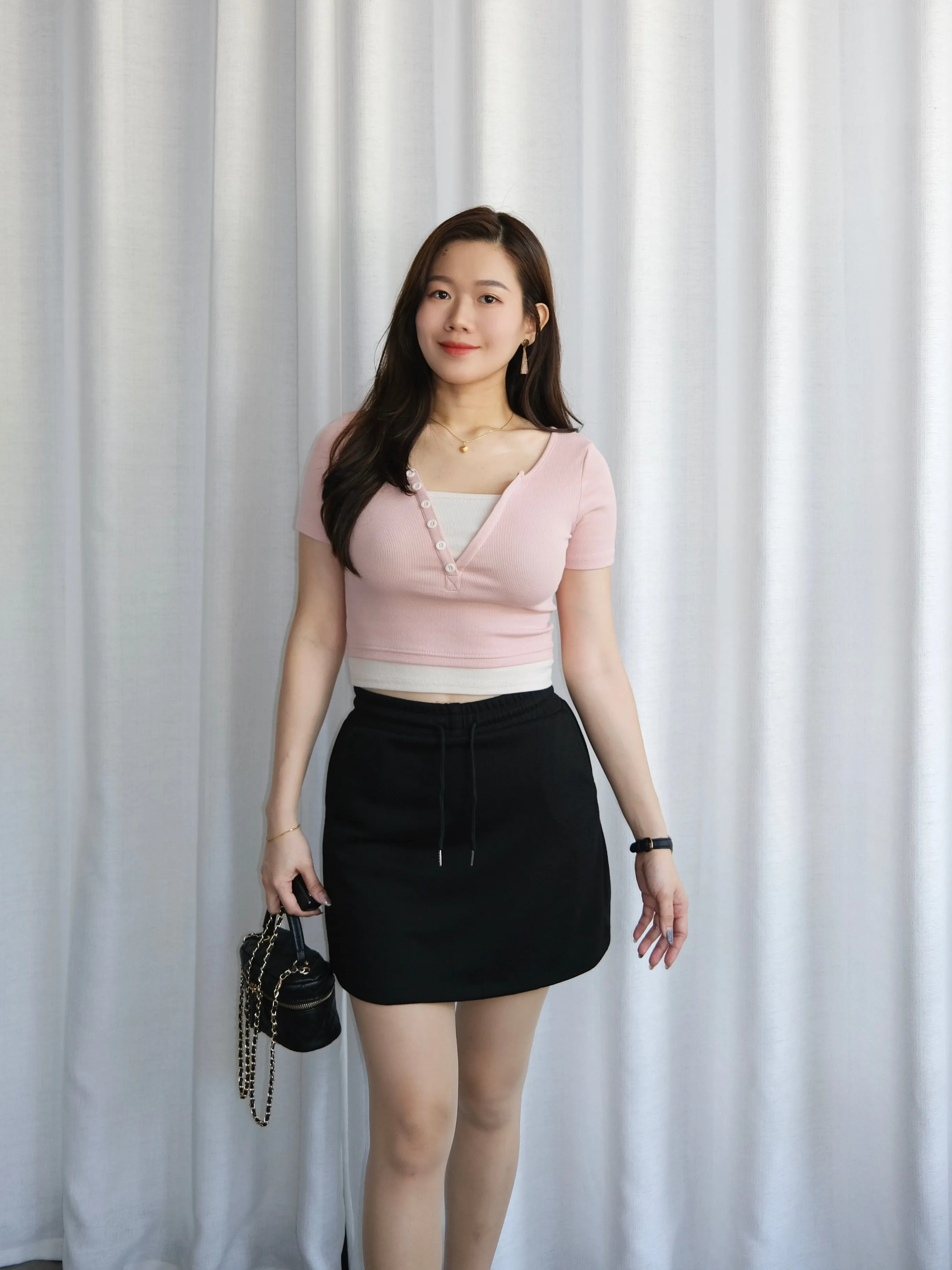 ACEWIN Two Tone Fake Layered Top (Free Size) 110358