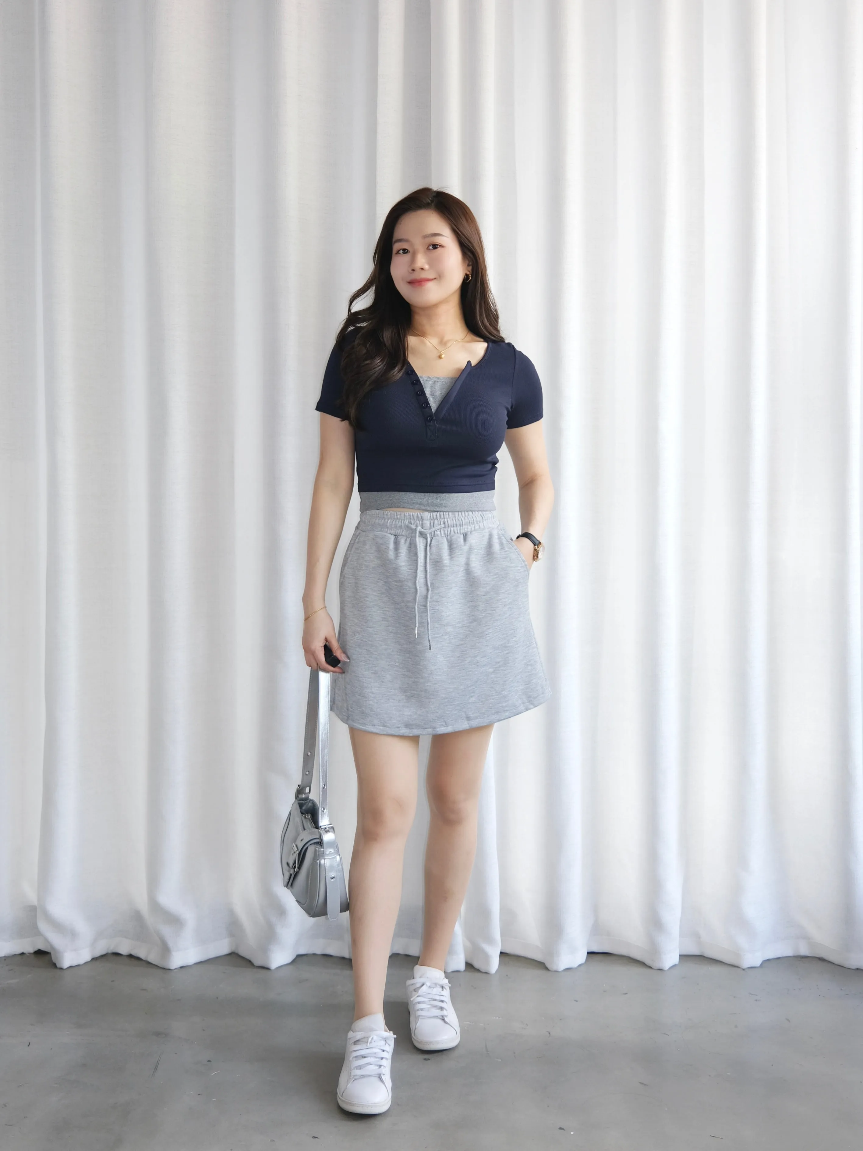ACEWIN Two Tone Fake Layered Top (Free Size) 110358