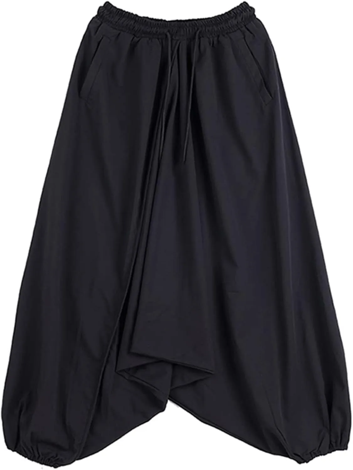 AITFINEISM Men's Casual Skirt Pants Loose Wide Leg Harem Pant Japanese Harajuku Kimono Trousers