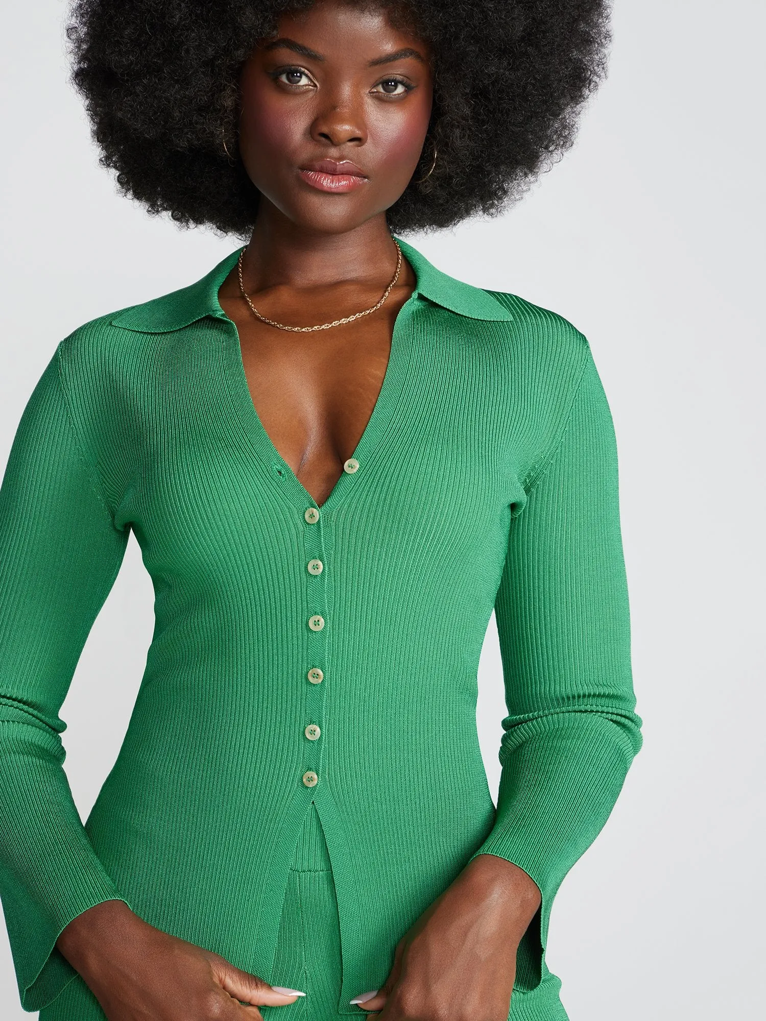 Akhzari Peplum Button-Front Shirt