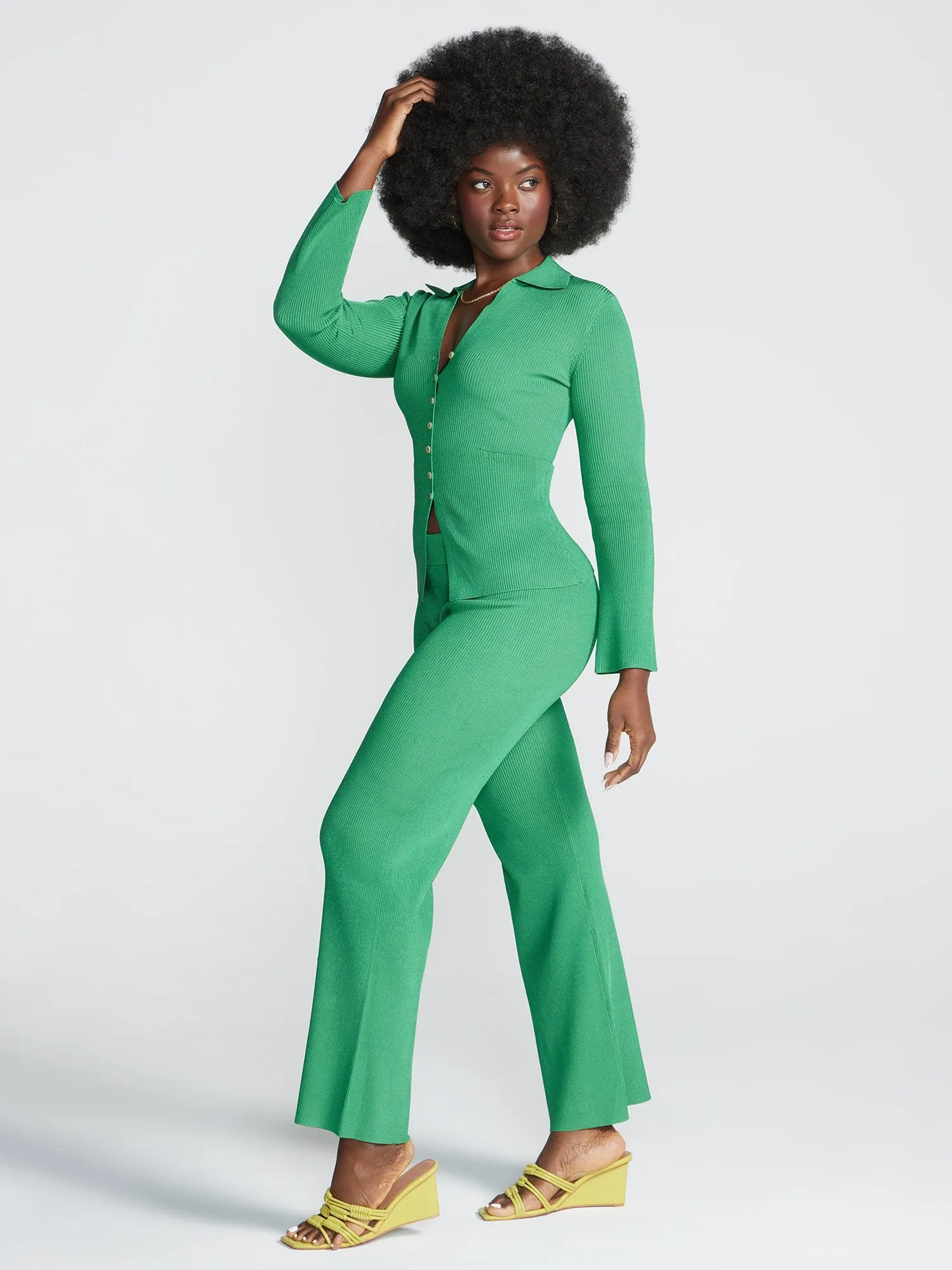 Akhzari Peplum Button-Front Shirt