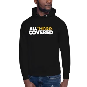 All Things Covered Podcast White Logo Adult Fleece Hooded Sweatshirt