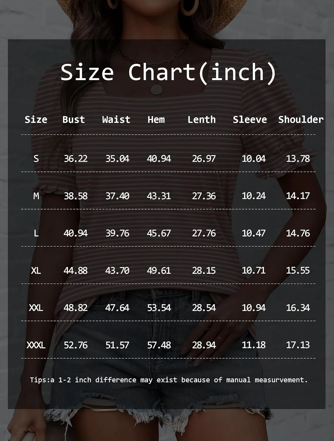 ATHMILE Womens Summer Tops Square Neck Dressy Casual Ruffle Trim Sleeve Cute T Shirts Trendy Clothes