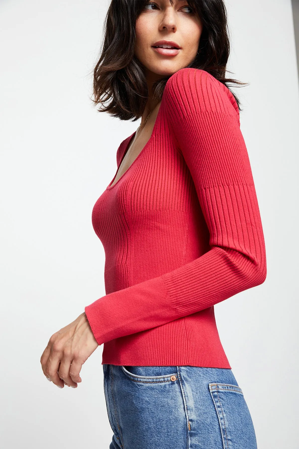 Bailey 44 Gro Sweater Top In Campari