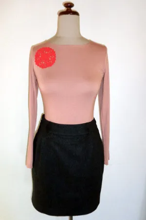 bamboo long sleeve, crochet detail
