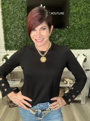 Black Top With Grommet Detail