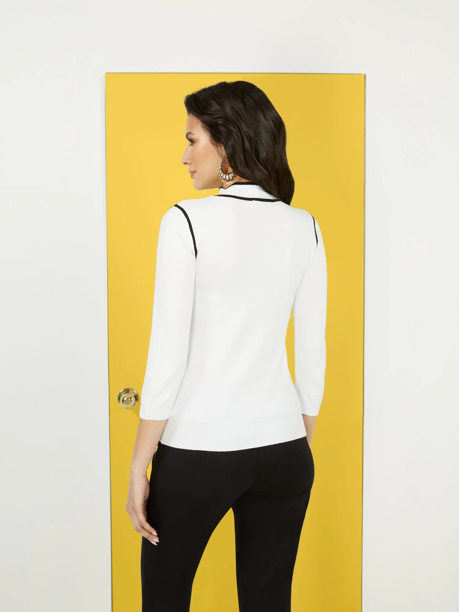 Bow-Tie 3/4-Sleeve Sweater