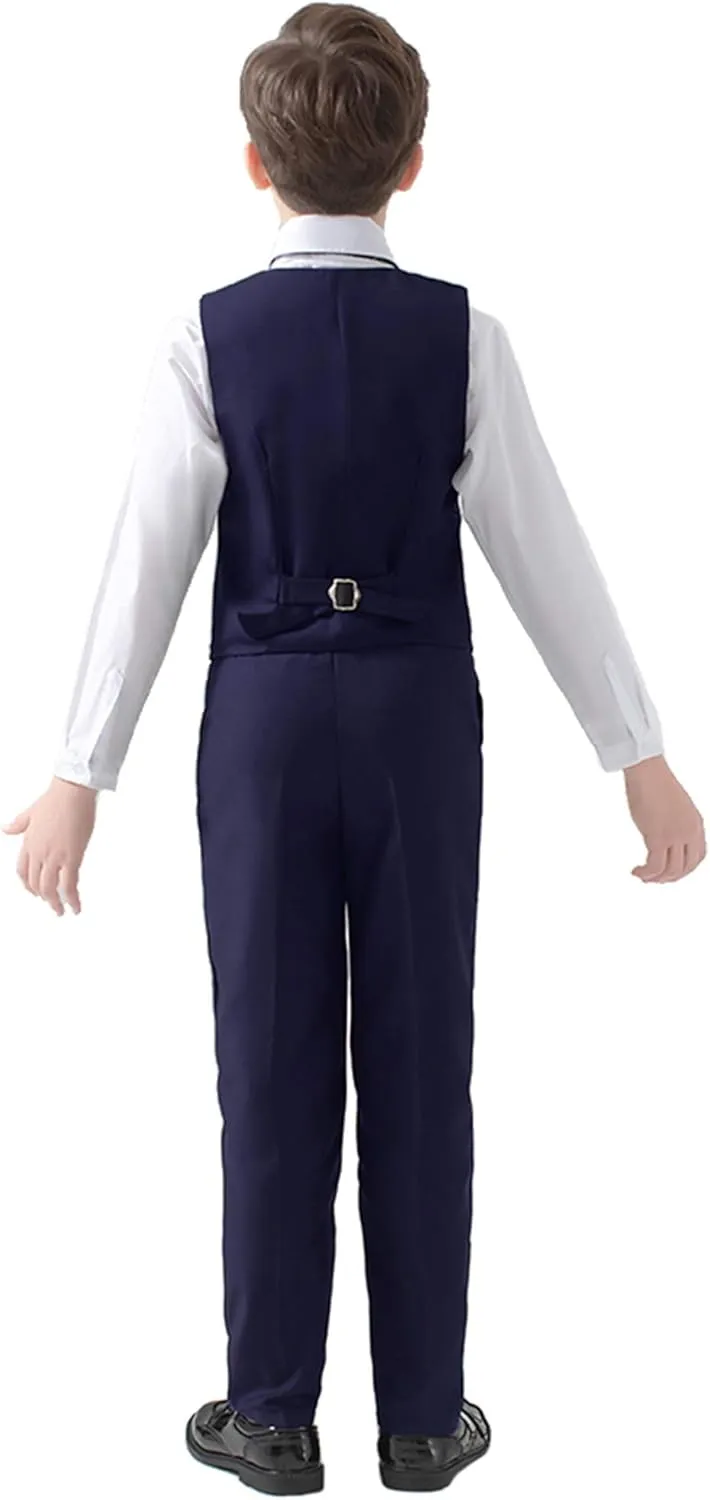 Boys Suits 5 Piece Slim Fit Suit for Kids Formal Ring Bearer Suits