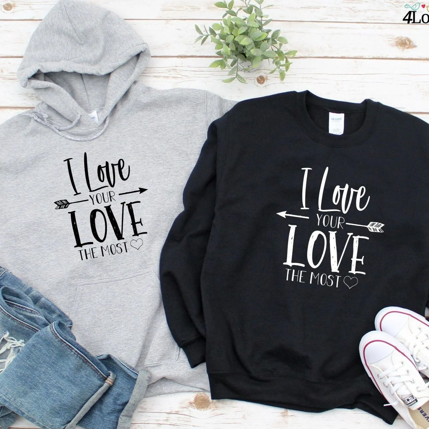 Charming "I Love Your Love The Most" Matching Outfits for Couples - Ideal Valentine's Gift Set