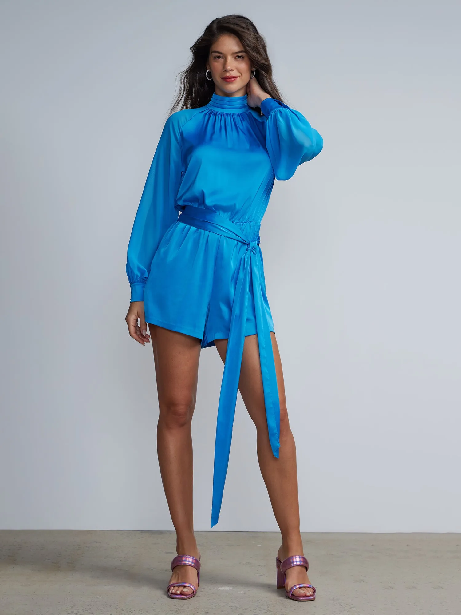 Chiffon Long Sleeve Romper