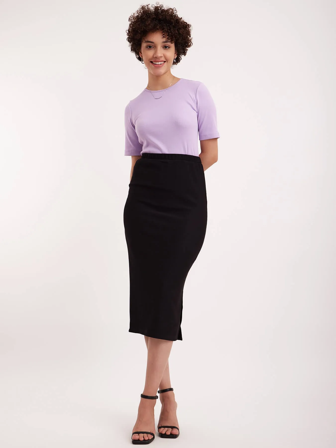 Cotton Rib Tee - Lilac