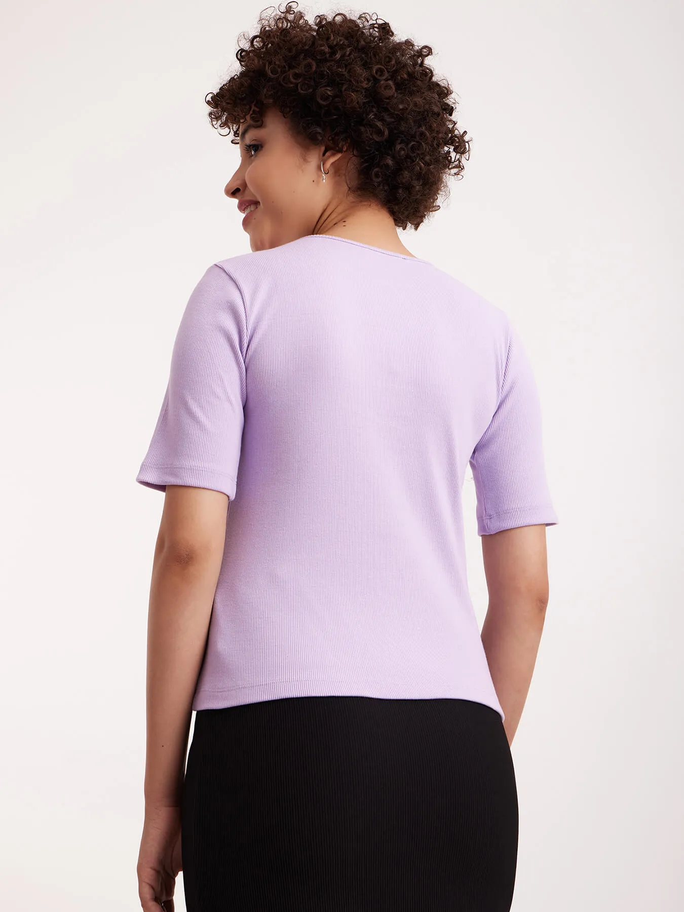 Cotton Rib Tee - Lilac