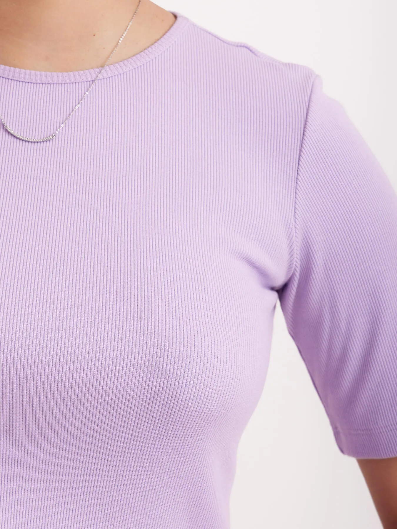 Cotton Rib Tee - Lilac