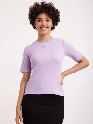 Cotton Rib Tee - Lilac