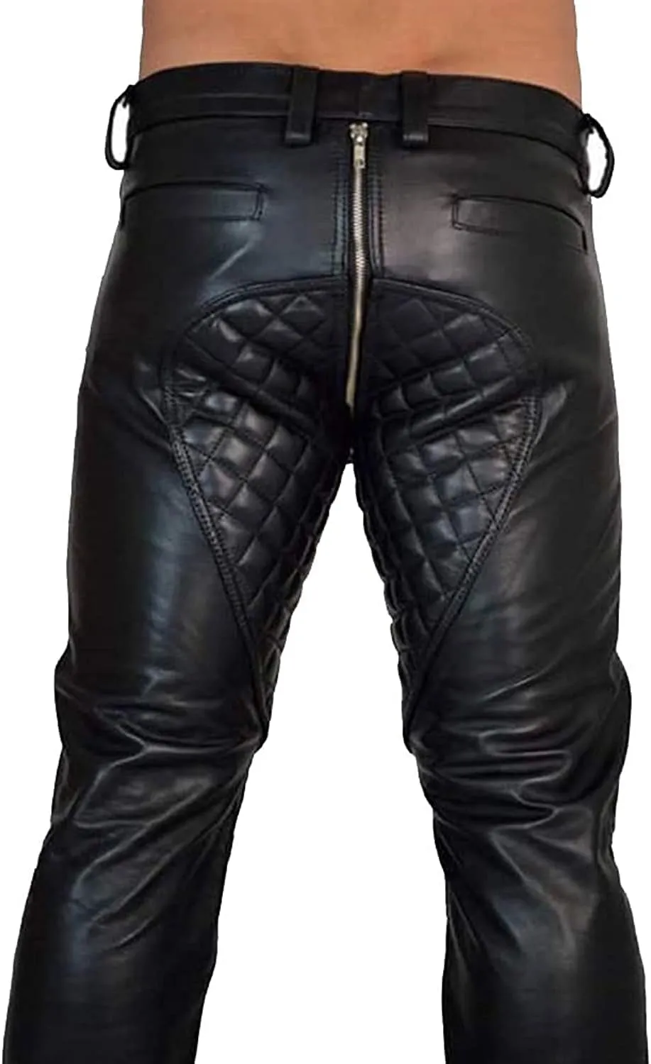 Cowboy Western Traditional Native American Leather Pants for Men Casual Classic Breeches Fashion Pant