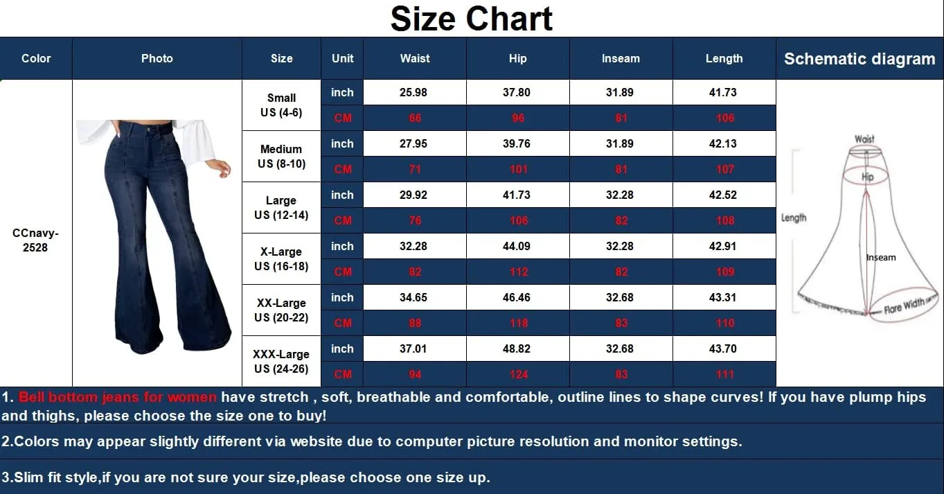 CuteCherry Bell Bottom Jeans for Women Ripped Skinny Bell Bottom Raw Hem Denim Pants