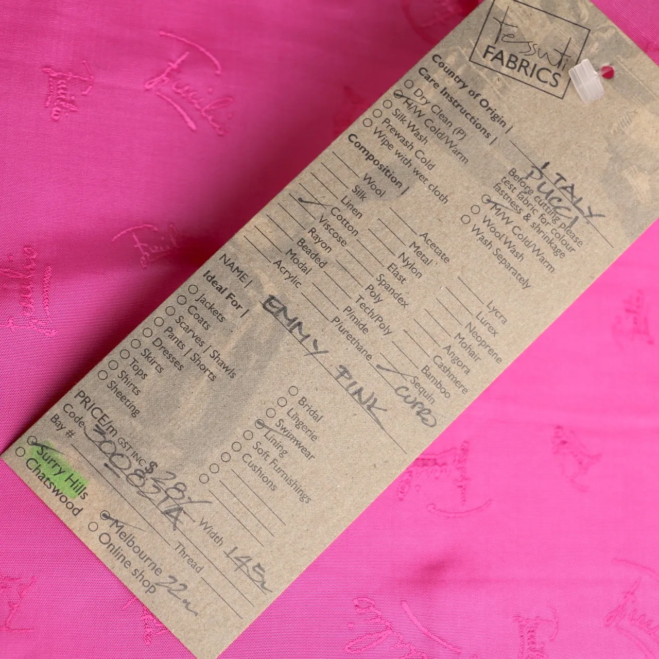 Emmy Pink Fancy Lining
