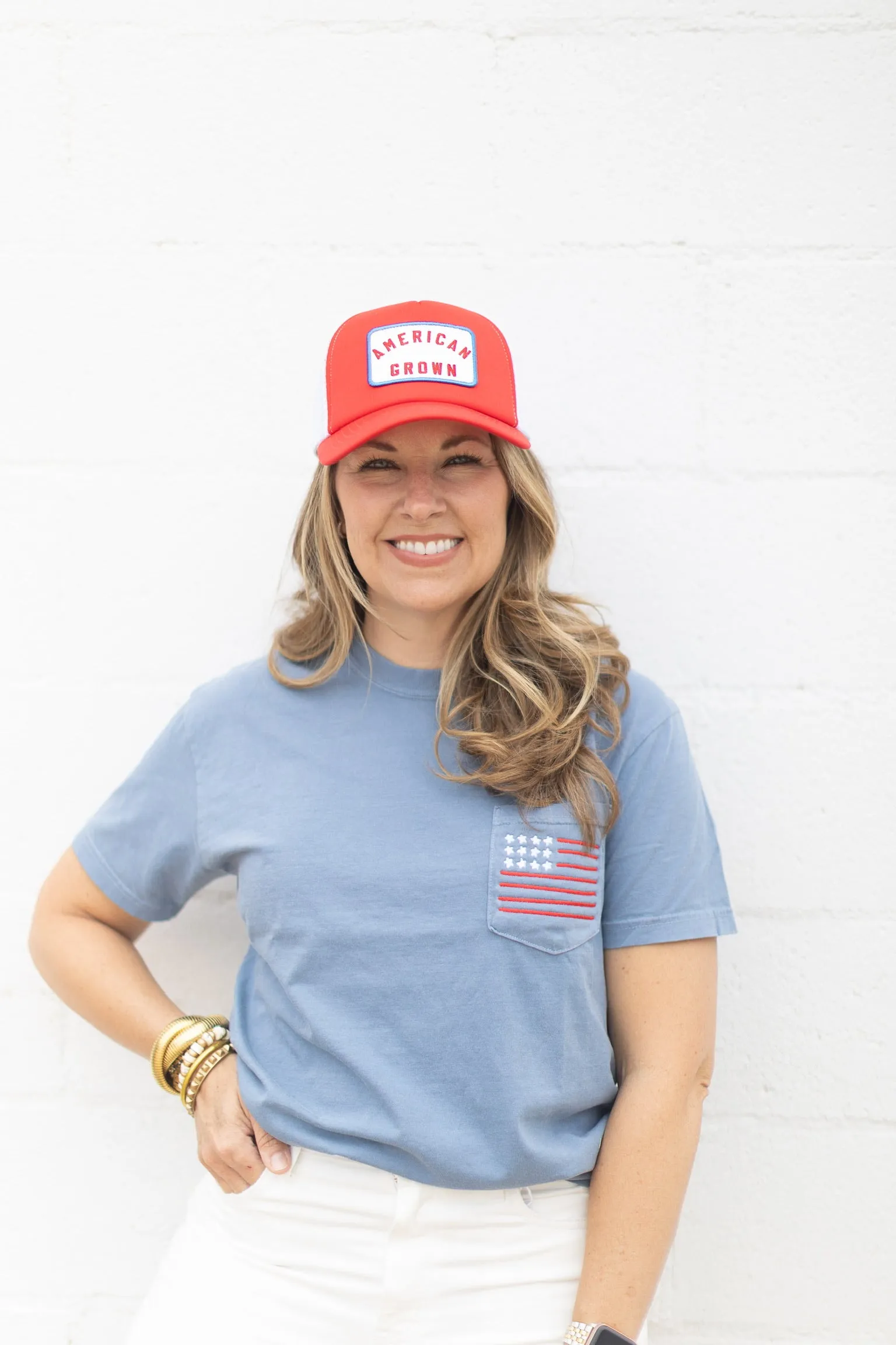 Flag Pocket Embroidered Tee