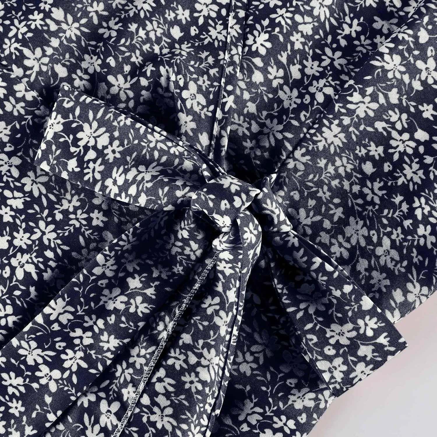 Floral Midi Dress for Women Flowy Vintage Casual A Line Wrap Dress Beach Vacation Trendy Boho V Neck Sundress