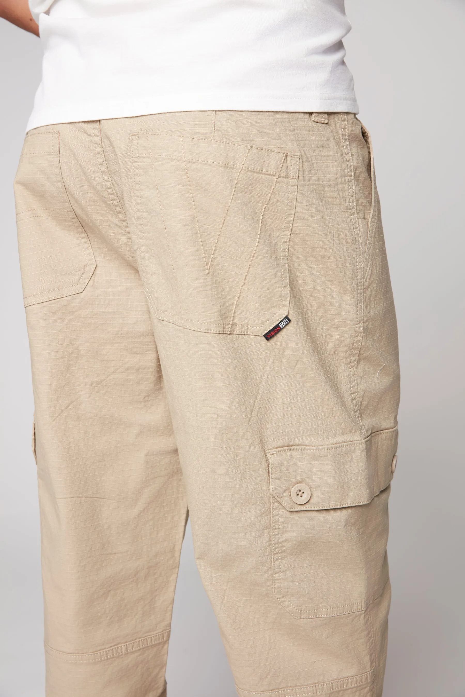GELFAND - Loose Fit Cargo Pant with Adjustable Hems - Tan Ripstop