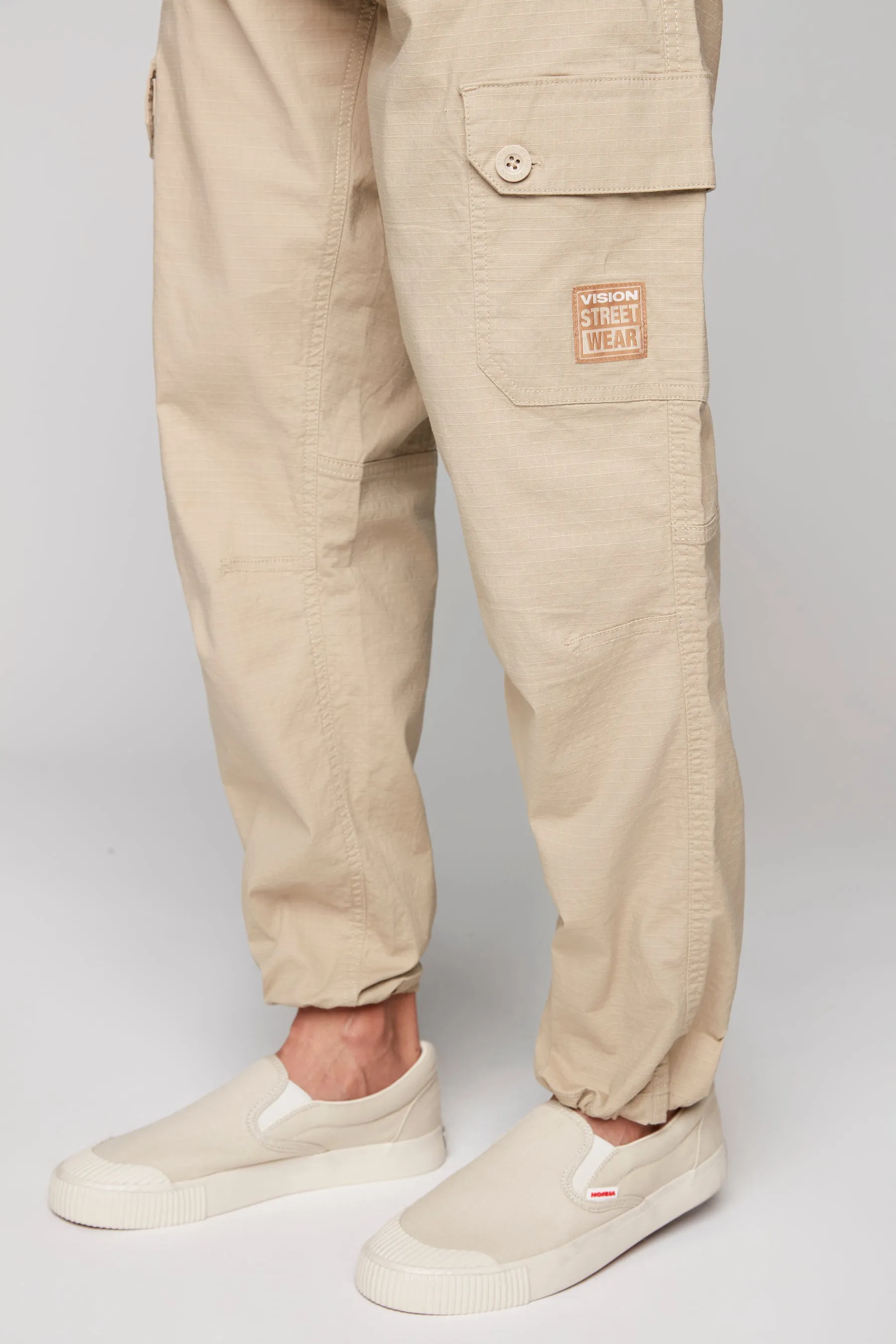 GELFAND - Loose Fit Cargo Pant with Adjustable Hems - Tan Ripstop