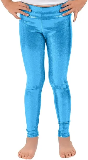 Girl's Metallic Mystique Leggings 80s Outfit for Girls neon Glitter Sequin Pants Glitter Tights