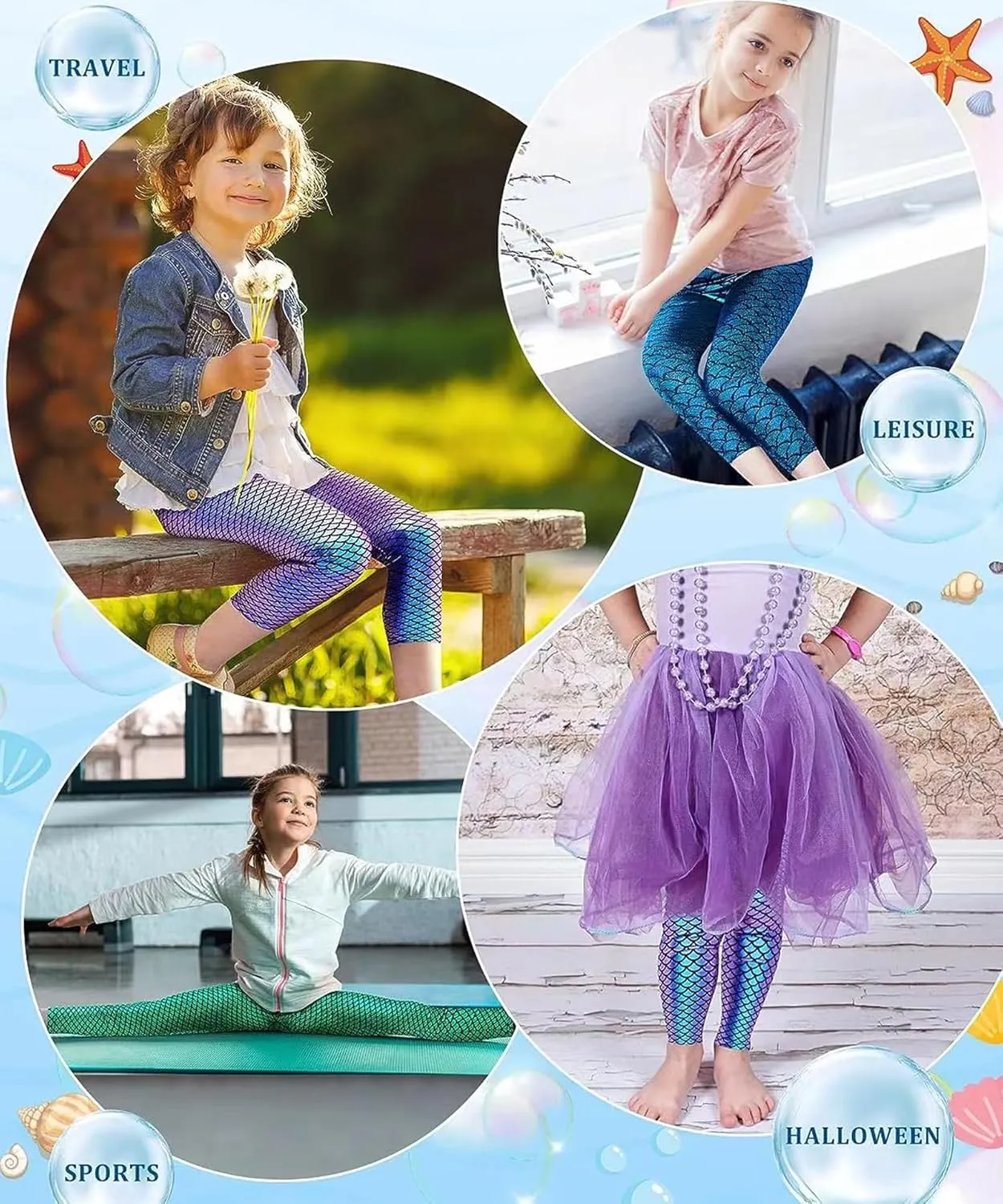 Girl's Metallic Mystique Leggings 80s Outfit for Girls neon Glitter Sequin Pants Glitter Tights