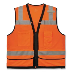 Glowear 8253hdz Class 2 Heavy-duty Mesh Surveyors Vest, Polyester, 2x-large/3x-large, Orange, Ships In 1-3 Business Days