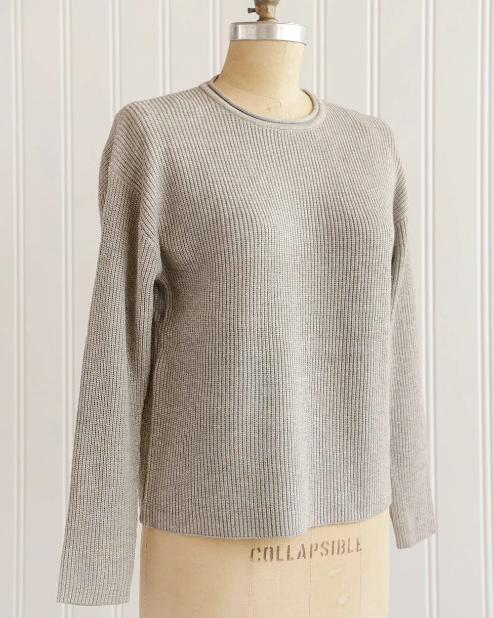 Guernsey Grey Waffle Knit Top