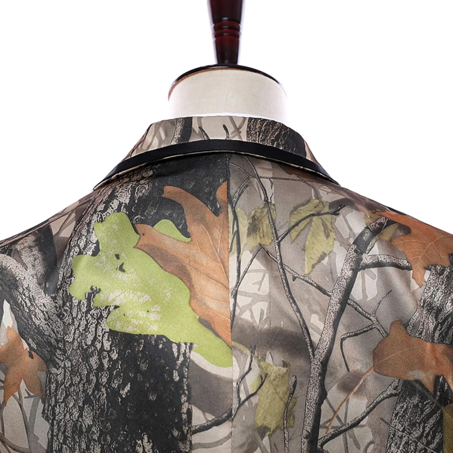 HBDesign Mens 3 Piece 2 Button Without Black Trim Camouflage Suits (Jacket Vest Pants)