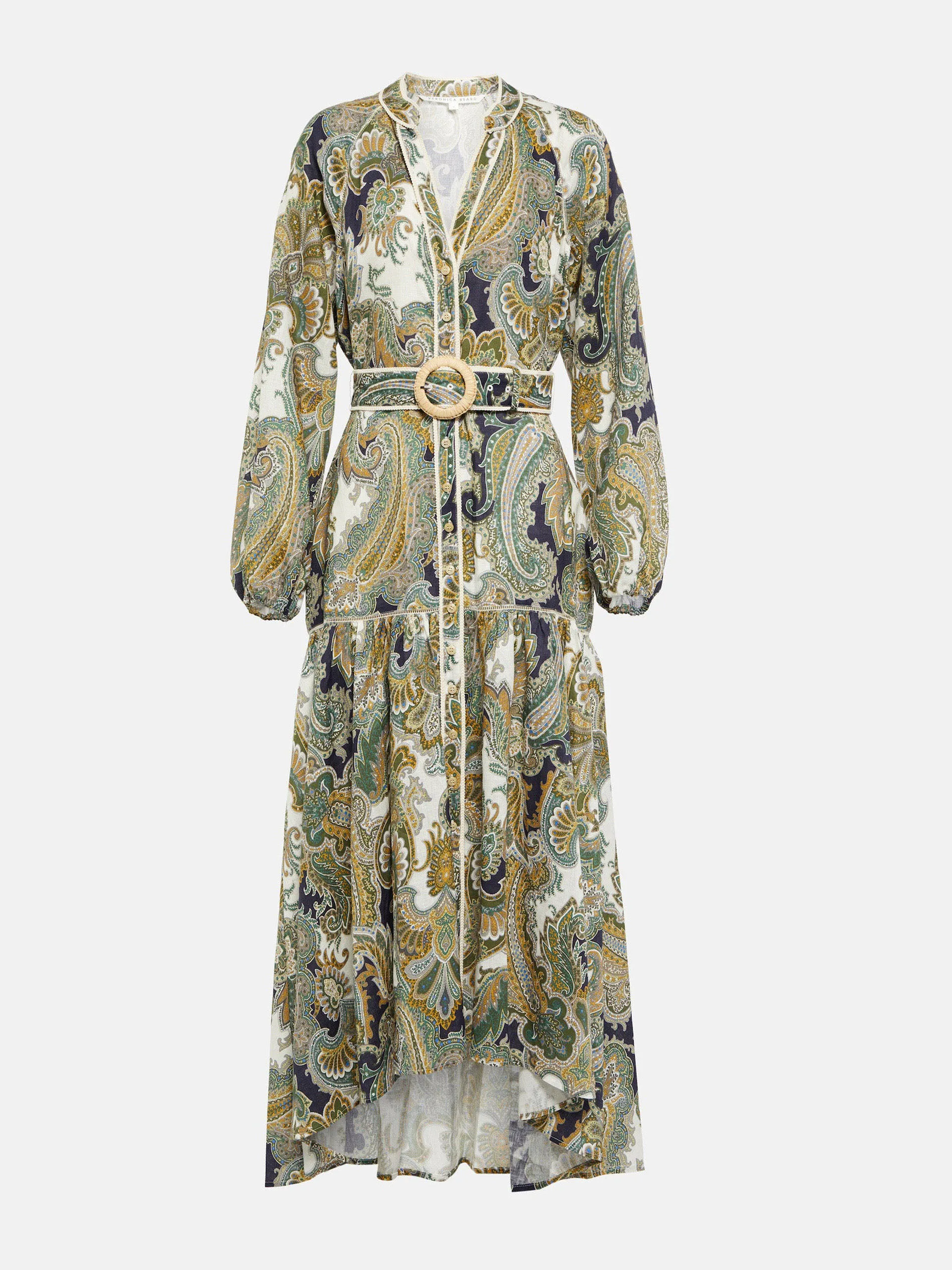 Kadar printed linen midi dress