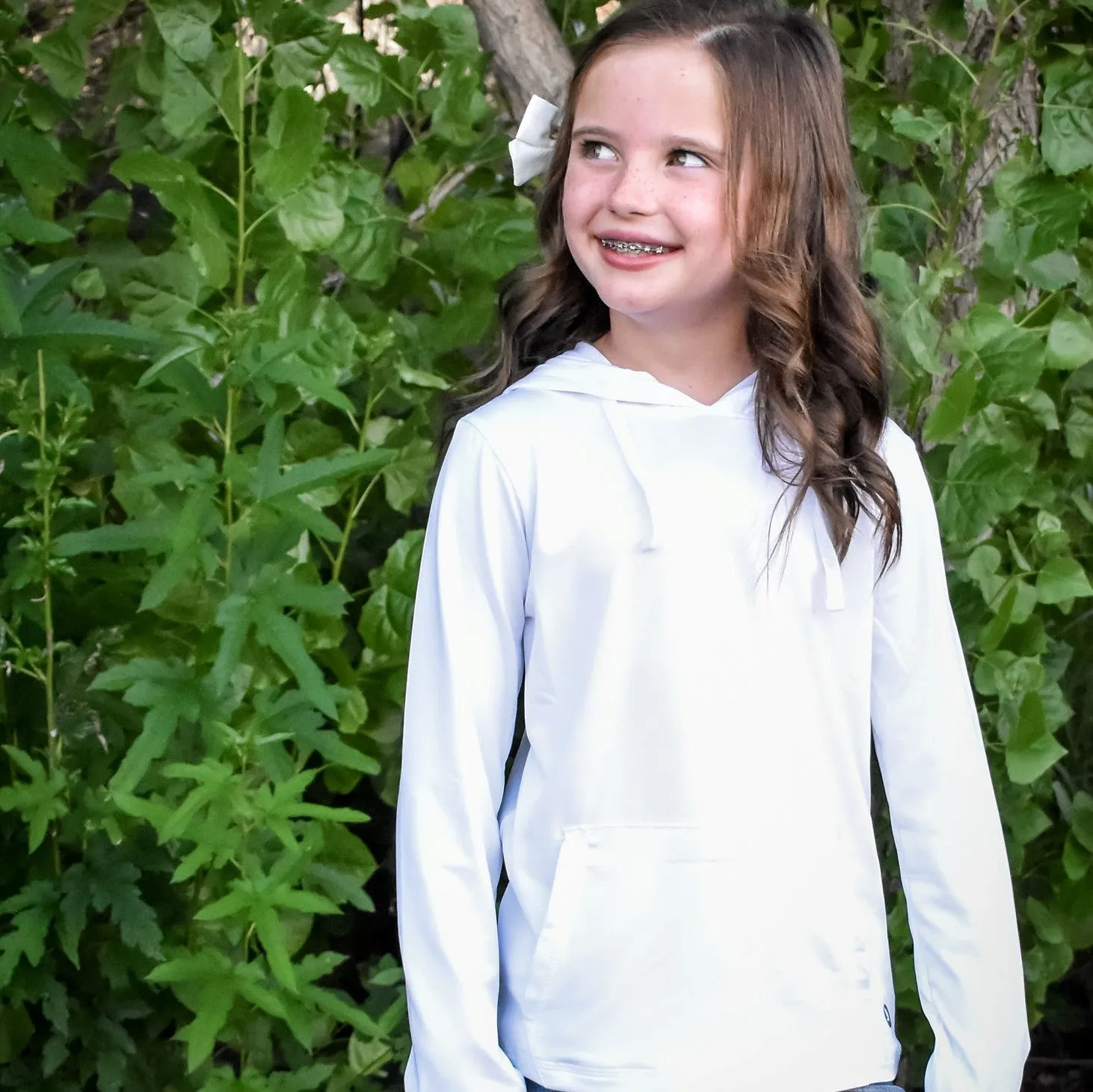 Kids Long Sleeve Hoodie - White
