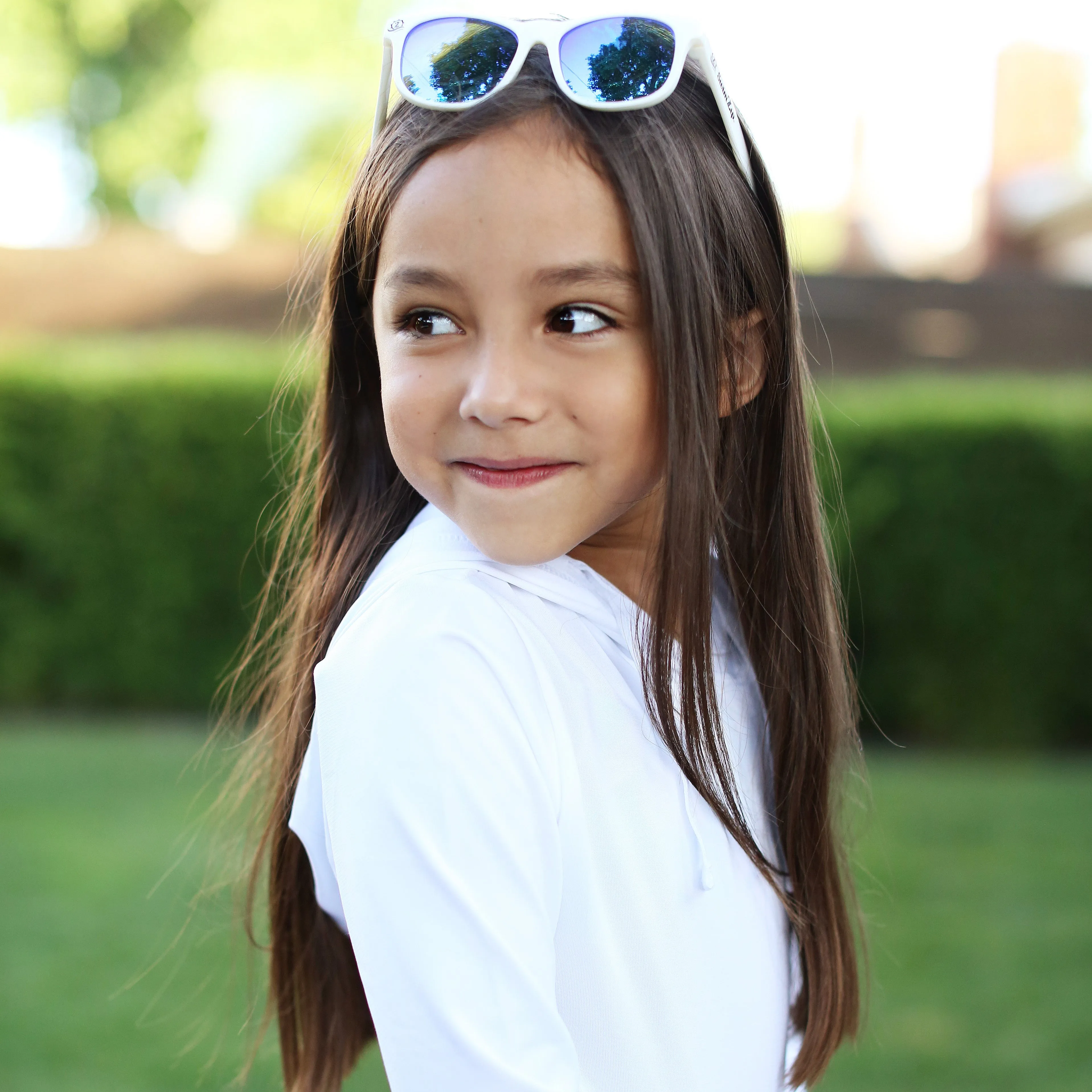 Kids Long Sleeve Hoodie - White