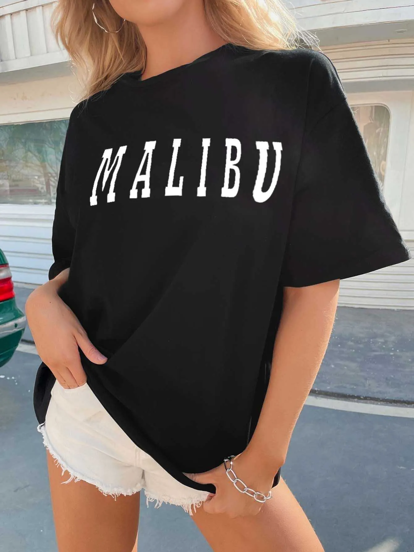 KittenAlarm - Letter Graphic Drop Shoulder Tee