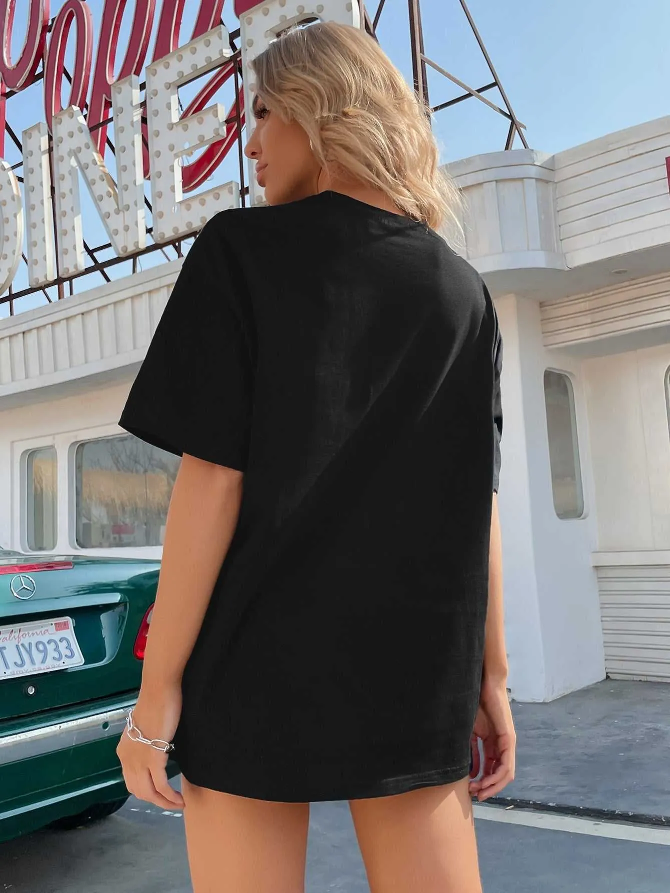 KittenAlarm - Letter Graphic Drop Shoulder Tee