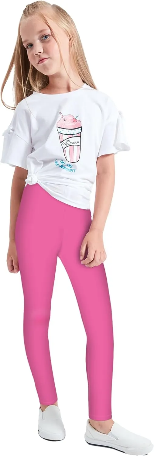 LUOUSE Cute Printed Stretch Leggings for Girls,Pants Trousers Ankle Length 4-13 Years