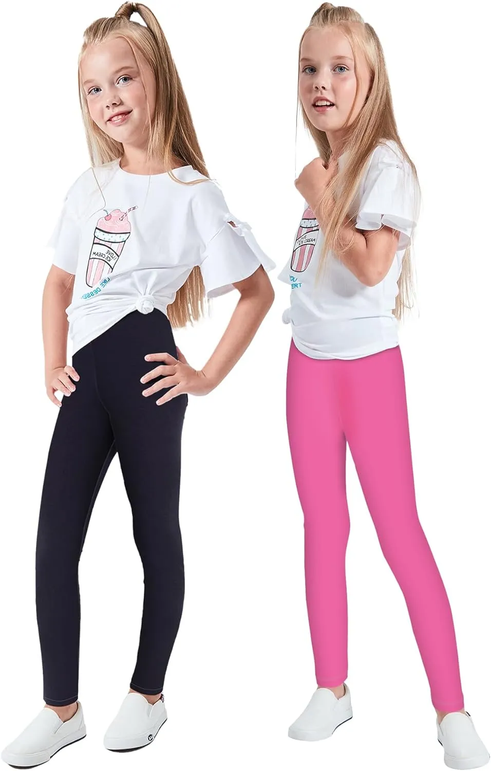 LUOUSE Cute Printed Stretch Leggings for Girls,Pants Trousers Ankle Length 4-13 Years