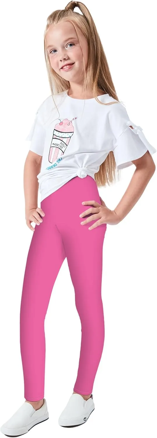 LUOUSE Cute Printed Stretch Leggings for Girls,Pants Trousers Ankle Length 4-13 Years