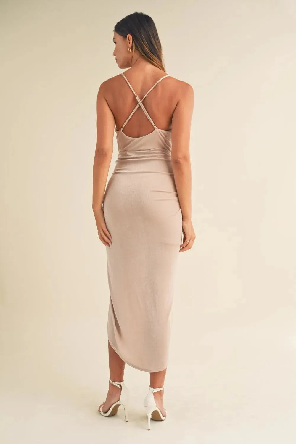 Mable Draped Detail Cami Midi Dress
