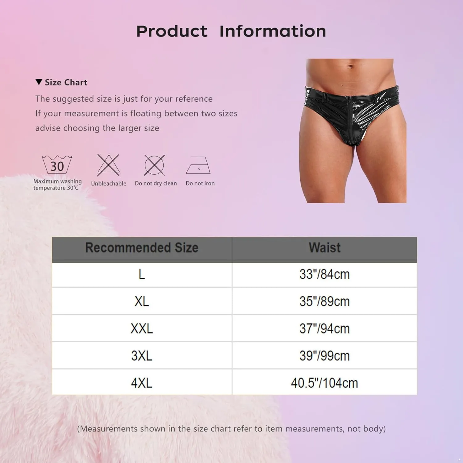 Men's Latex Booty Shorts Faux Leather Low Waist Rave Bottoms Zipper Crotch Briefs Hot Pants