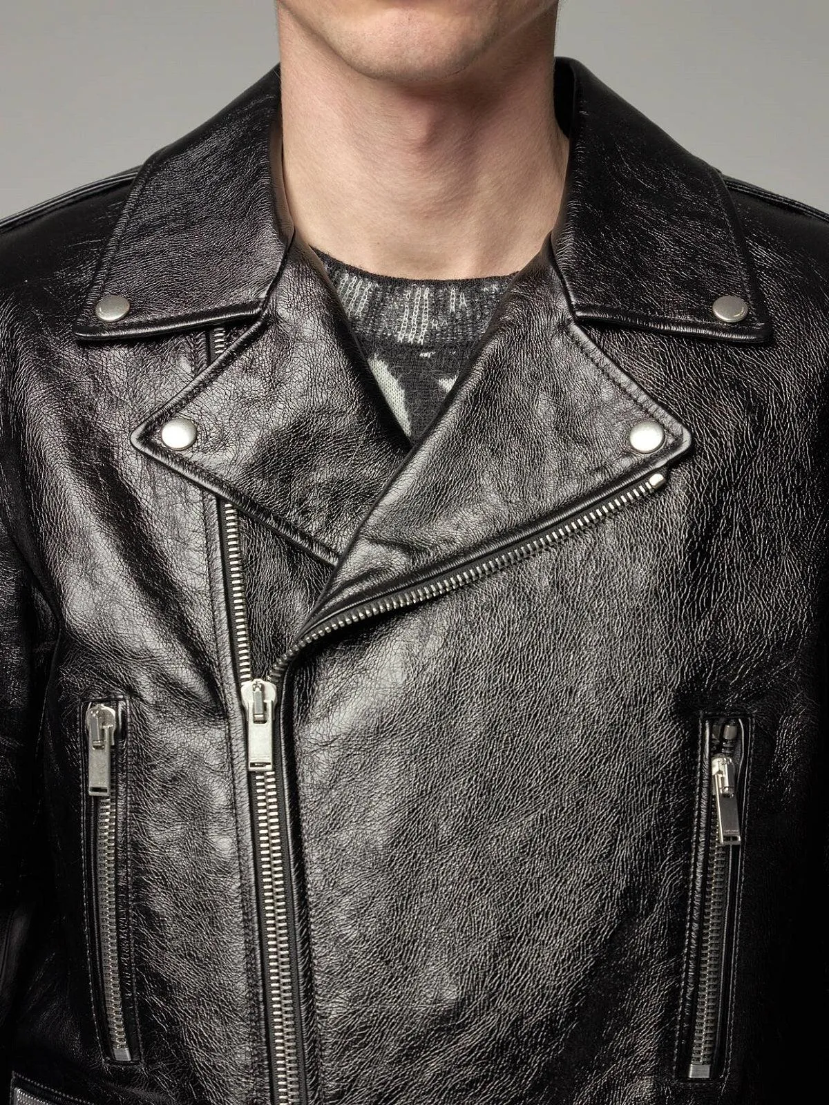Men's Leather Jacket in Black