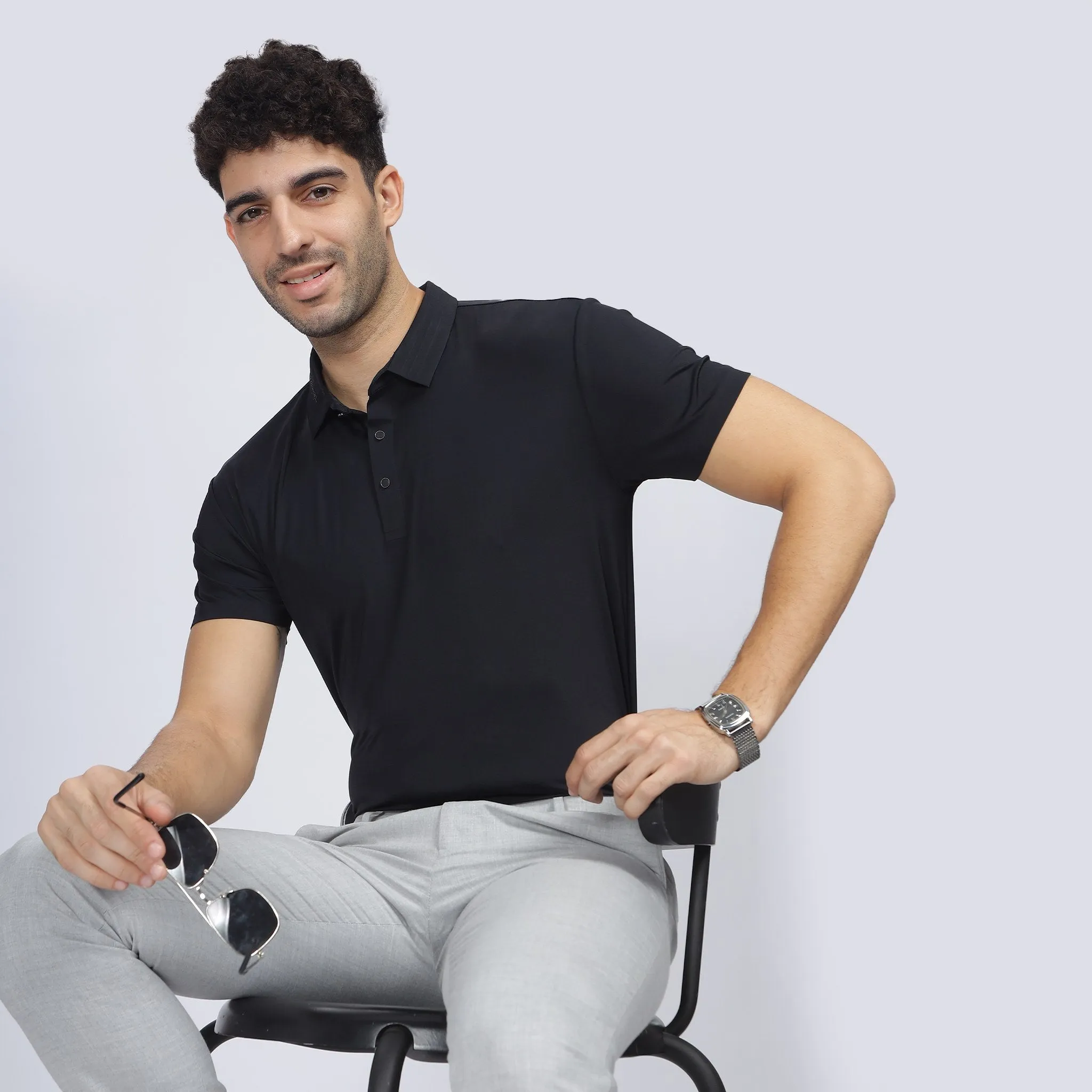 Mens Polo Tshirt - Signature Logo on Collar