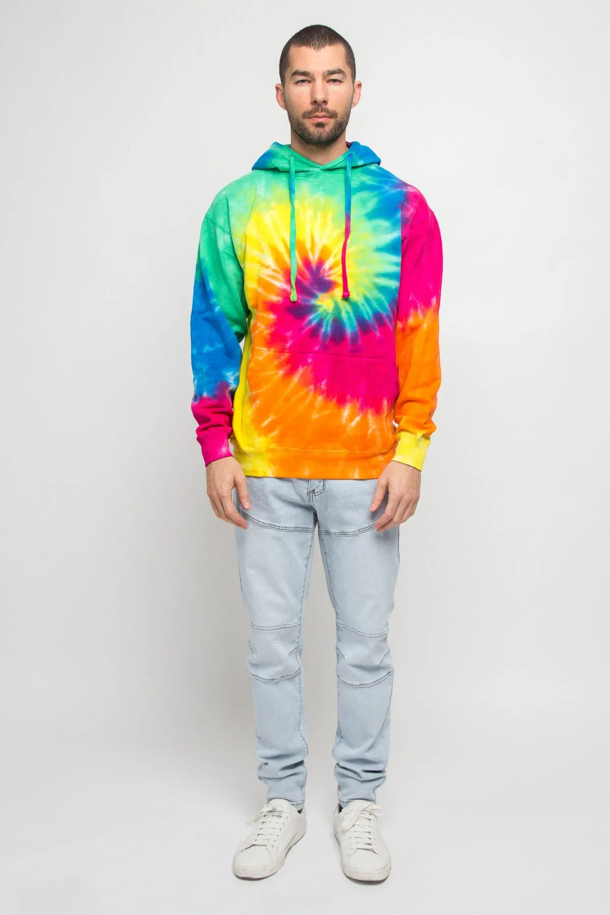Mineral Wash Tie-Dye Pullover Hoodie