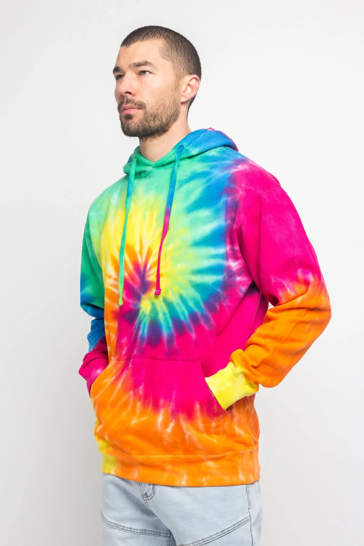 Mineral Wash Tie-Dye Pullover Hoodie