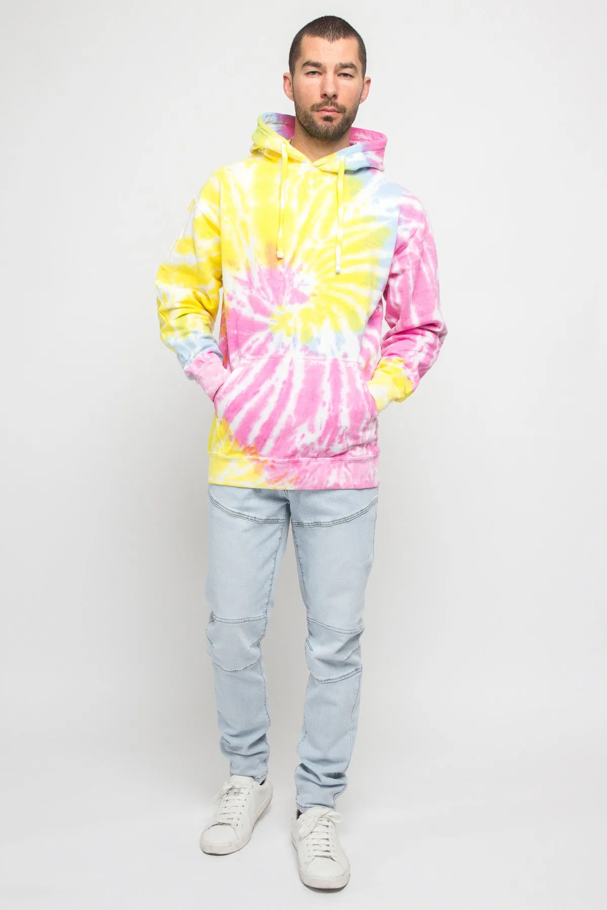 Mineral Wash Tie-Dye Pullover Hoodie